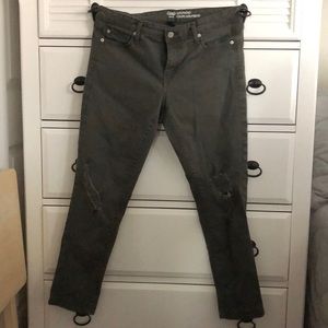 Army Green Gap Girlfriend Style Jeans